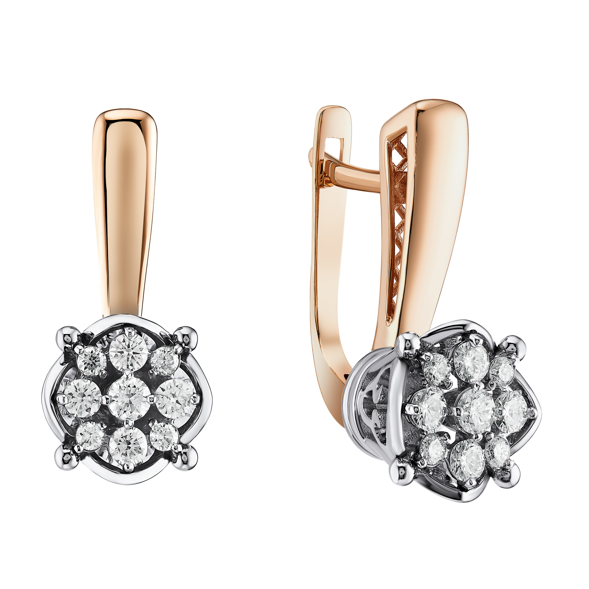 Ювелирное изделие - Серьги из красного золота с бриллиантами в магазине Best-Gold 141958