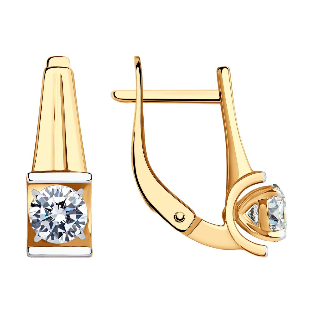 Серьги из красного золота с фианитами Ювелирное изделие - Серьги из красного золота с фианитами в магазине Best-Gold 102051