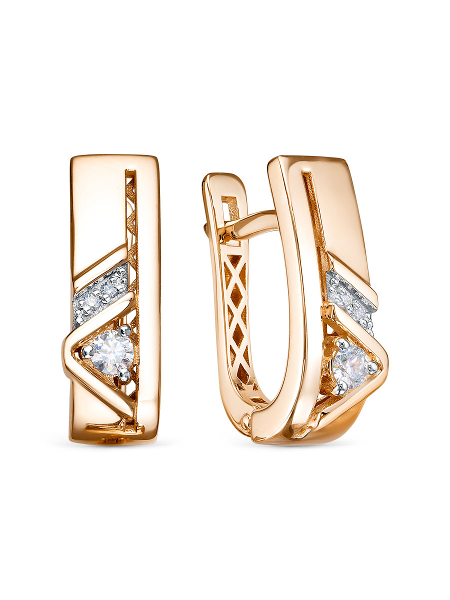 Серьги из красного золота с бриллиантами Ювелирное изделие - Серьги из красного золота с бриллиантами в магазине Best-Gold 143888