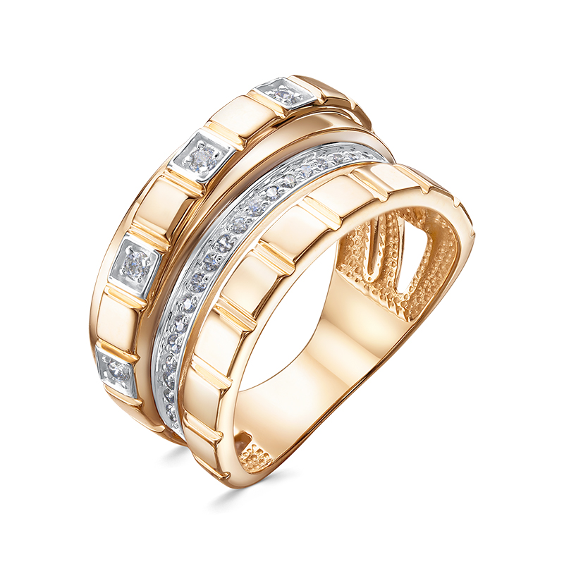 Кольцо из красного золота с фианитами Ювелирное изделие - Кольцо из красного золота с фианитами в магазине Best-Gold 147223