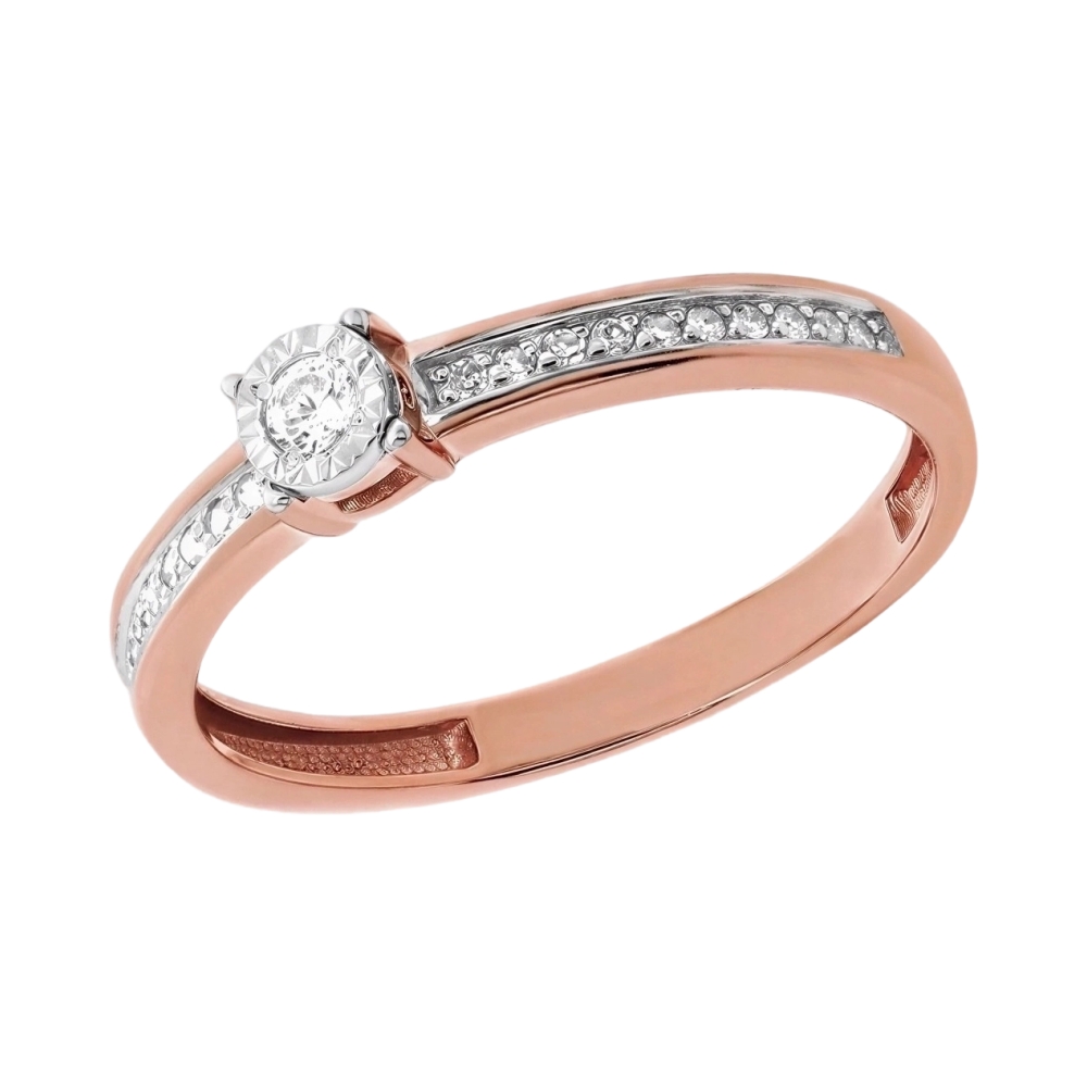 Ювелирное изделие - Кольцо из красного золота с бриллиантами в магазине Best-Gold 154907