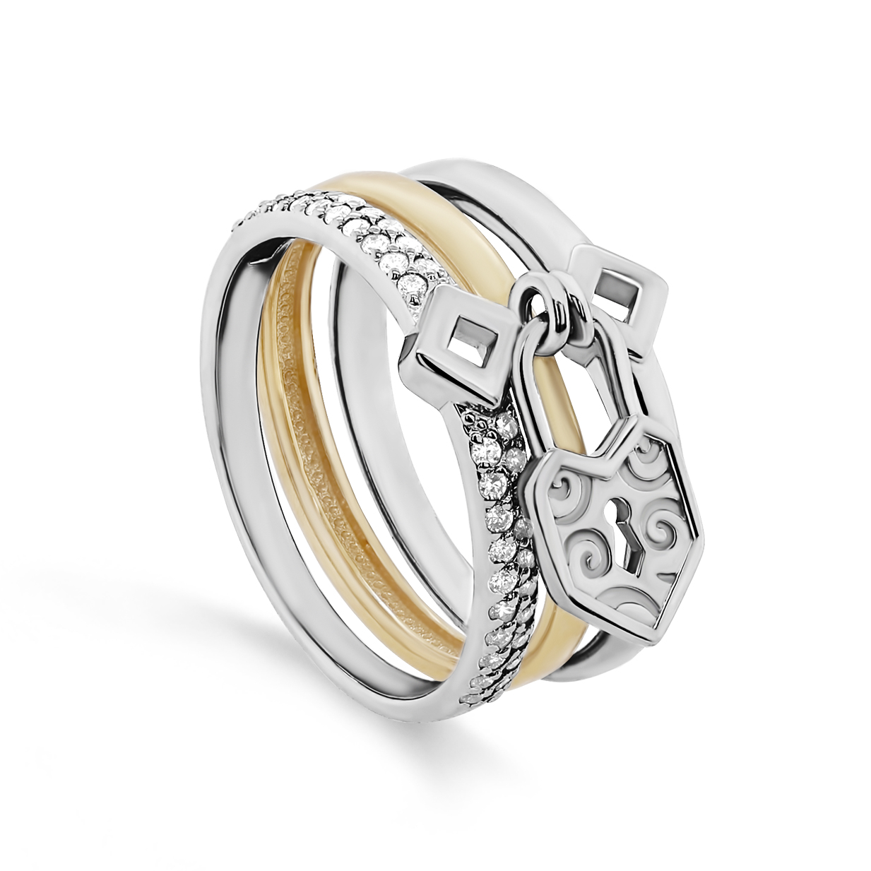 Кольцо из серебра  фианитами Ювелирное изделие - Кольцо из серебра  фианитами в магазине Best-Gold 127177