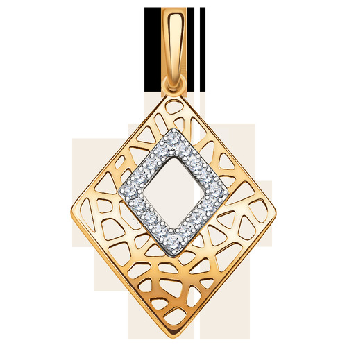 Ювелирное изделие - Подвеска из красного золота с фианитами в магазине Best-Gold 067777