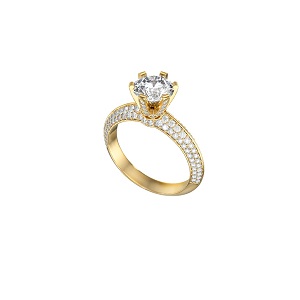 Кольцо из жёлтого золота с фианитами Ювелирное изделие - Кольцо из жёлтого золота с фианитами в магазине Best-Gold 031549