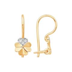 Ювелирное изделие - Серьги из красного золота с фианитами в магазине Best-Gold 151526