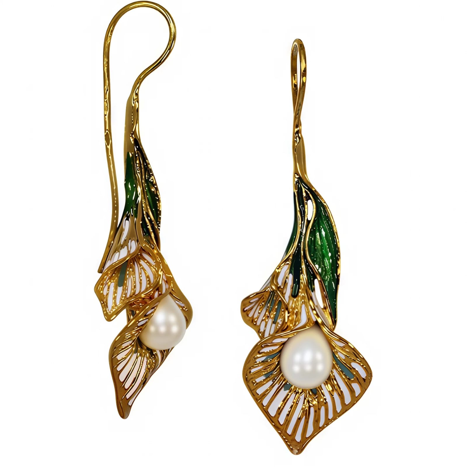 Серьги из серебра с жемчугом и фианитами Ювелирное изделие - Серьги из серебра с жемчугом и фианитами в магазине Best-Gold 142761