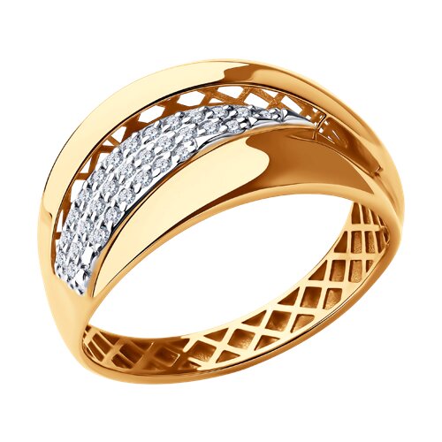 Кольцо из красного золота с фианитами Ювелирное изделие - Кольцо из красного золота с фианитами в магазине Best-Gold 145854