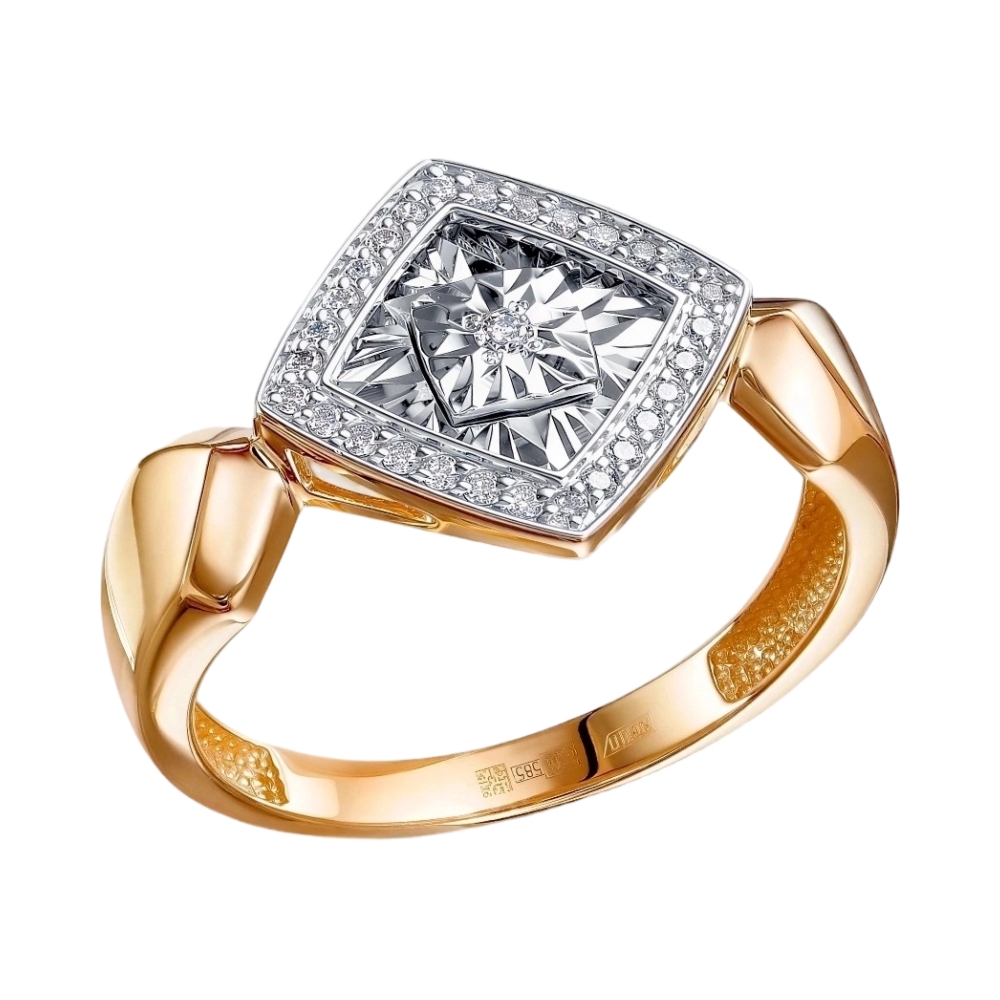 Кольцо из красного золота с бриллиантами