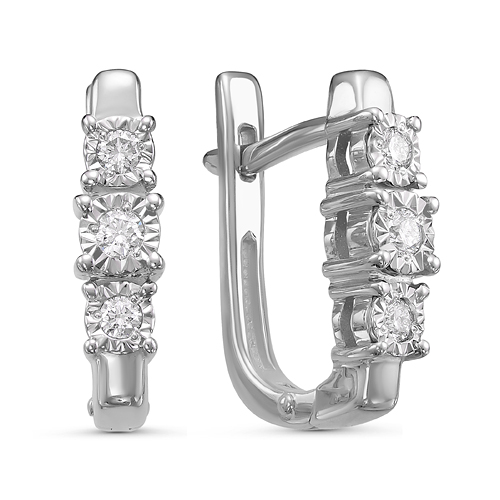 Серьги из серебра с бриллиантами Ювелирное изделие - Серьги из серебра с бриллиантами в магазине Best-Gold 147324