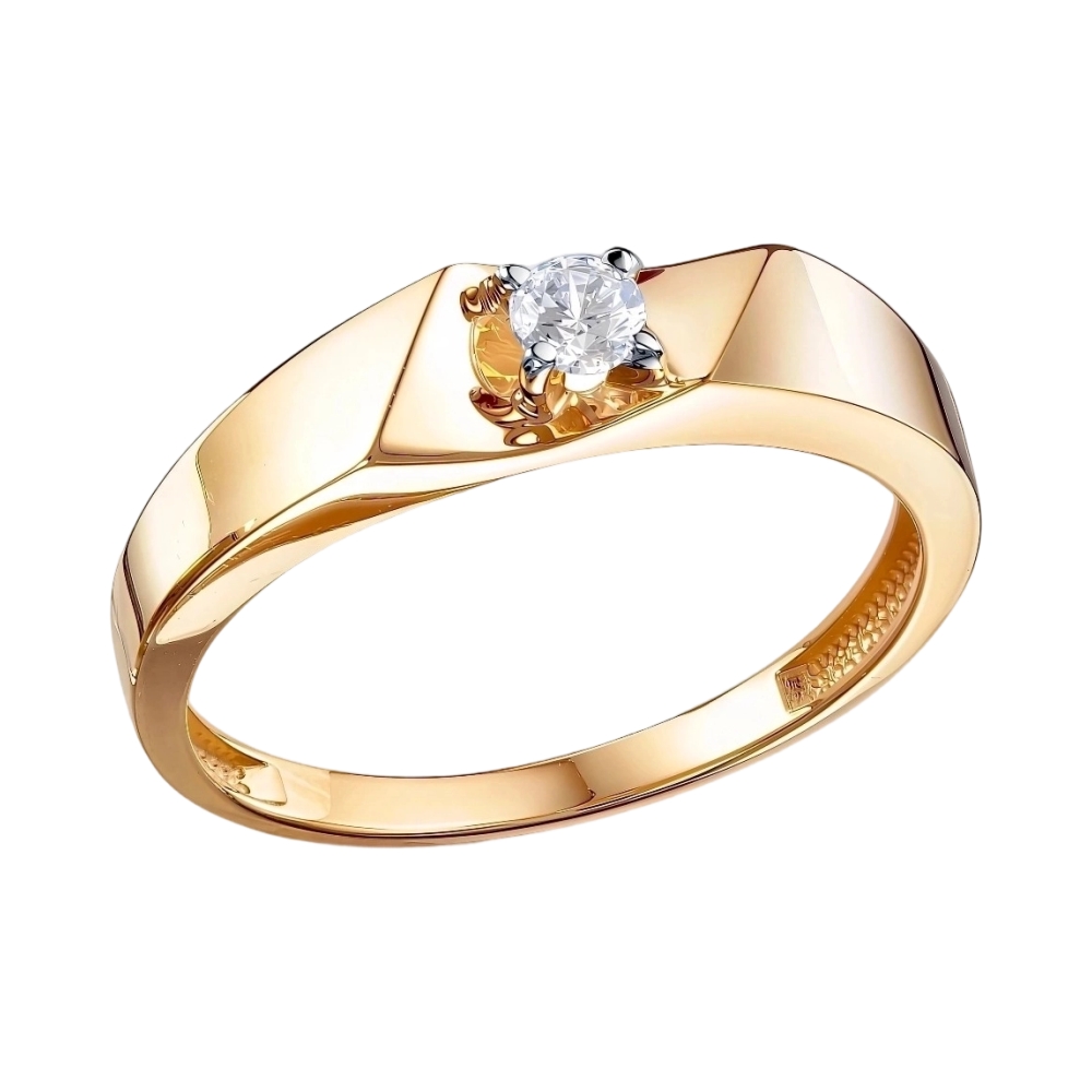 Кольцо в красном золоте с фианитом Ювелирное изделие - Кольцо в красном золоте с фианитом в магазине Best-Gold 133054