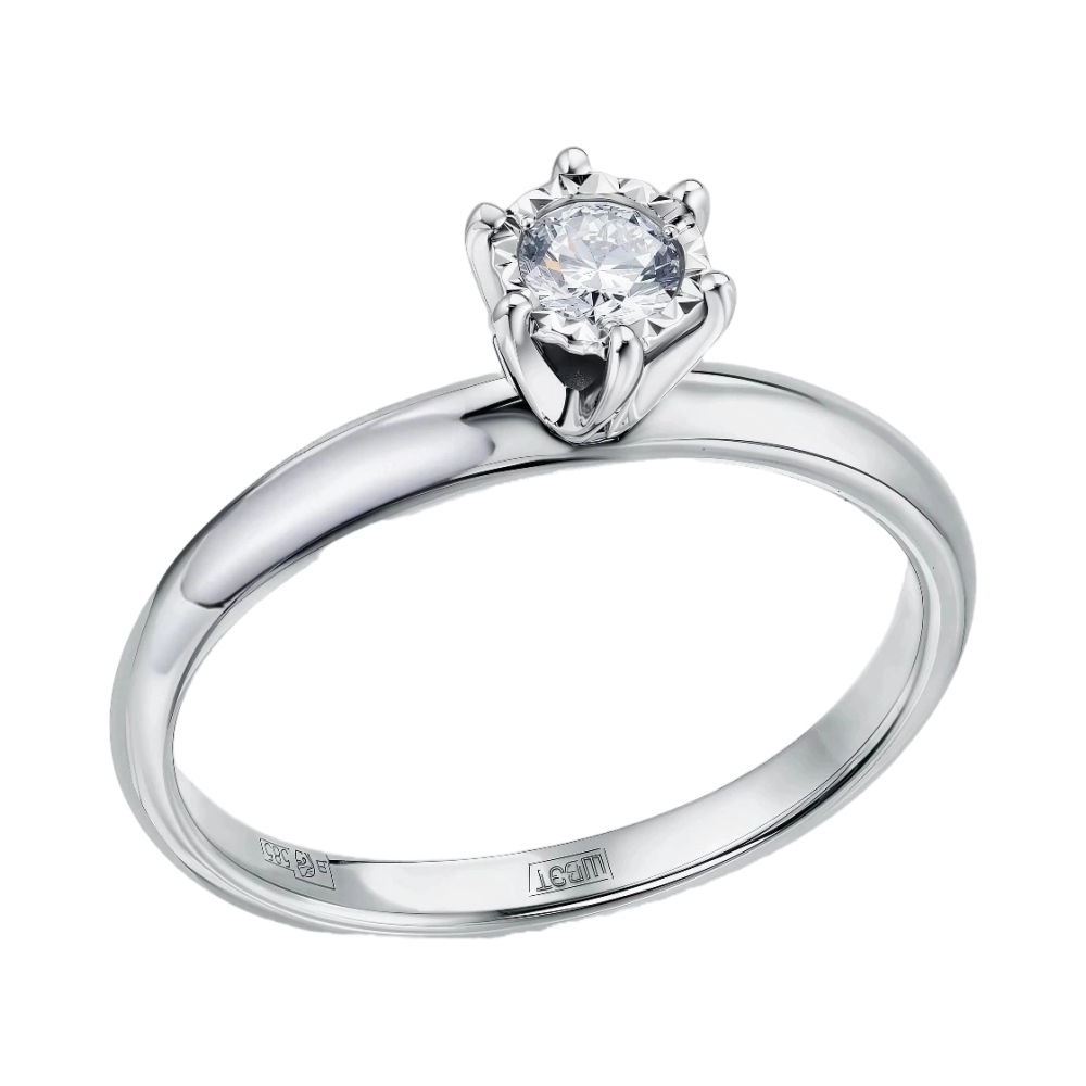 Ювелирное изделие - Кольцо помолвочное из белого золота с бриллиантом в магазине Best-Gold 038535