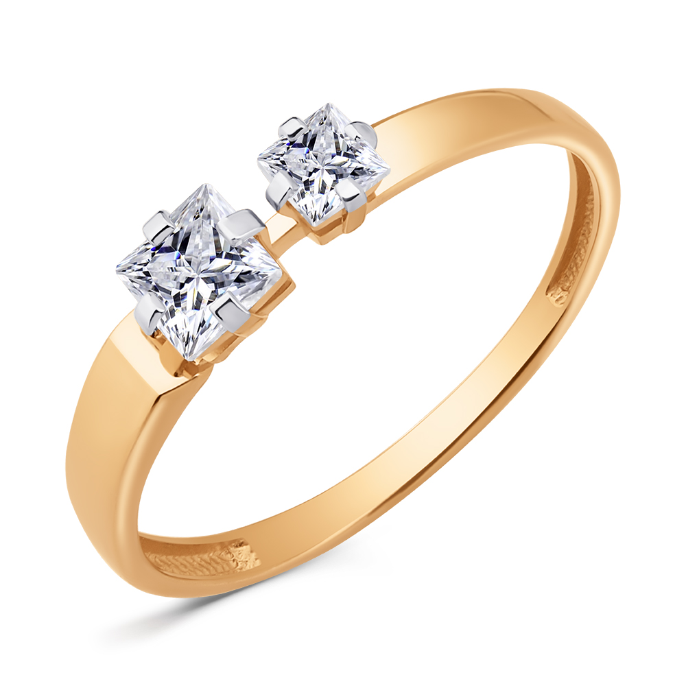 Ювелирное изделие - Кольцо из красного золота с фианитами в магазине Best-Gold 155387