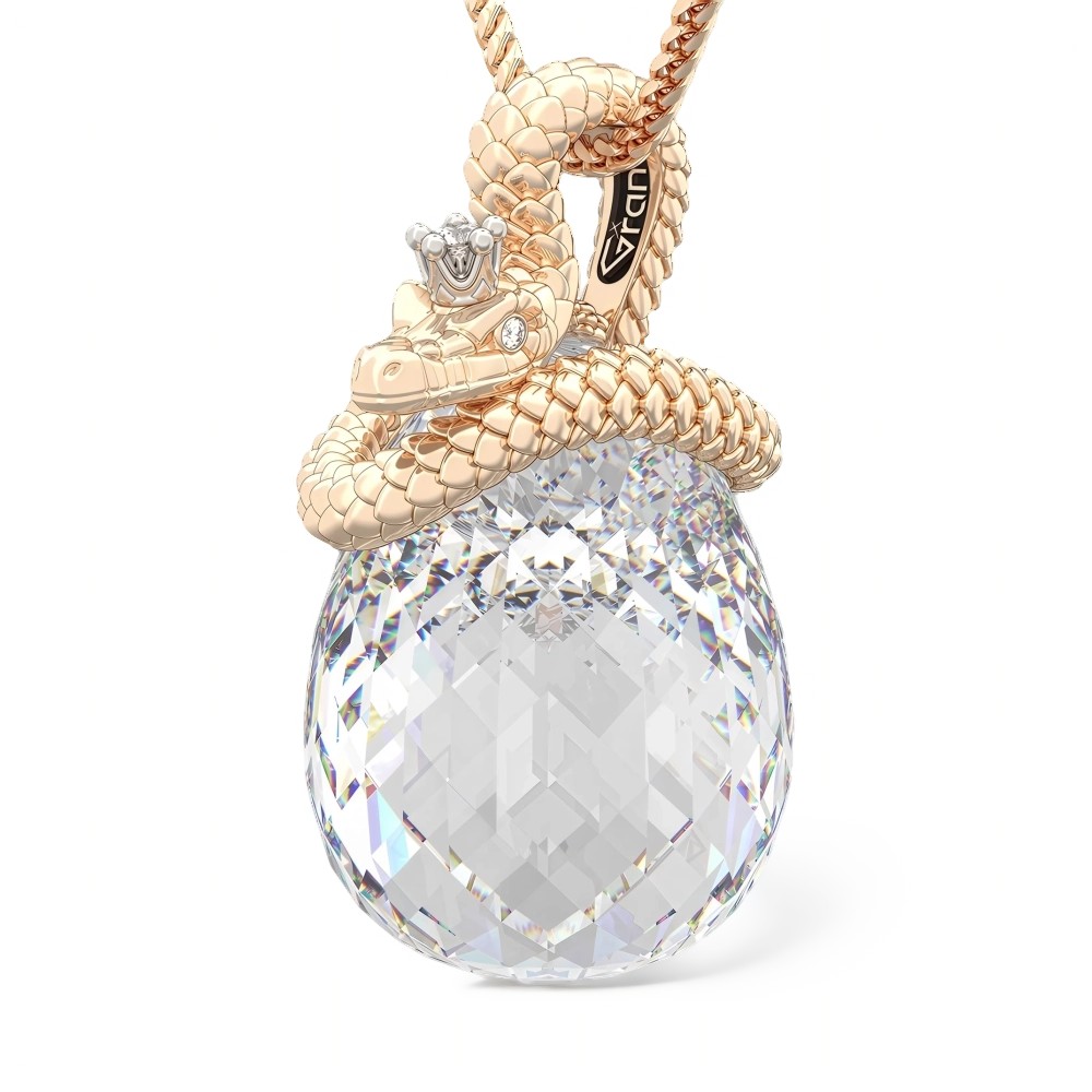 Ювелирное изделие - Подвеска из красного золота с кварцем и бриллиантом в магазине Best-Gold 156255