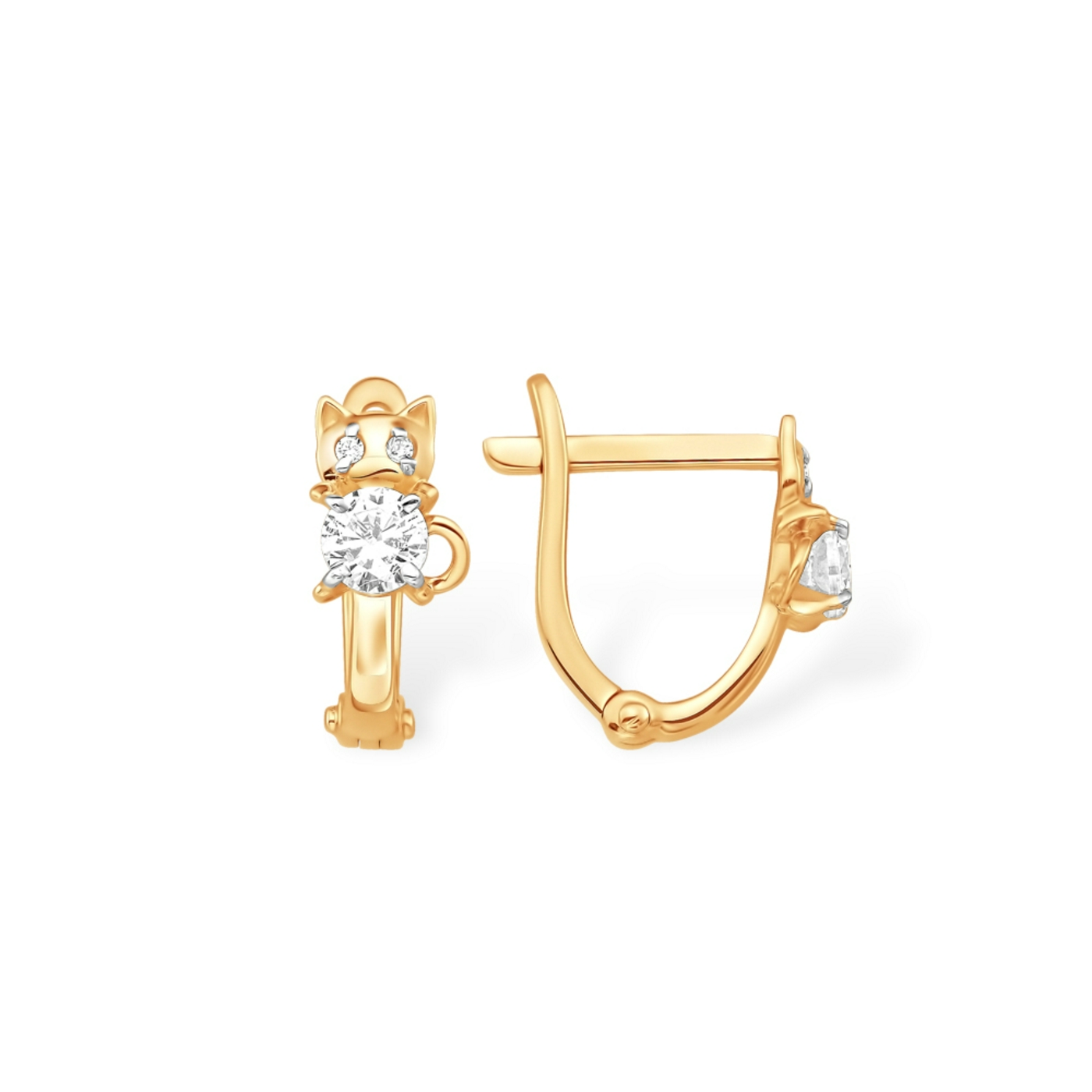 Ювелирное изделие - Серьги из красного золота с фианитами в магазине Best-Gold 151532