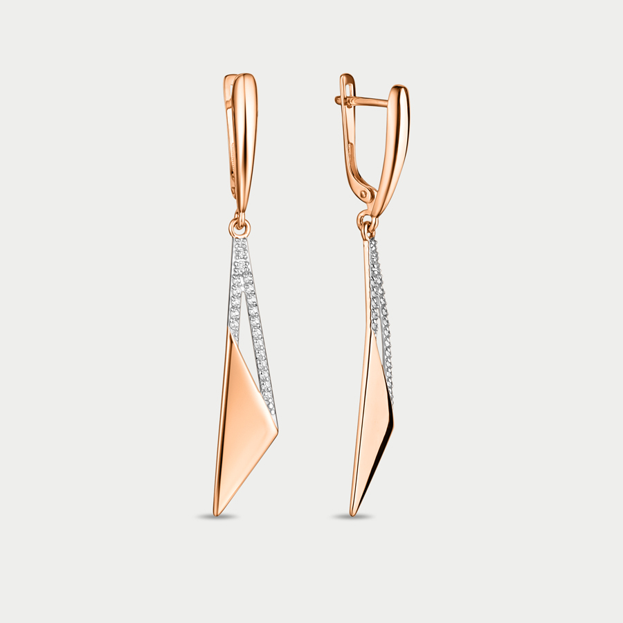 Серьги в белом золоте с фианитами Ювелирное изделие - Серьги в белом золоте с фианитами в магазине Best-Gold 129009