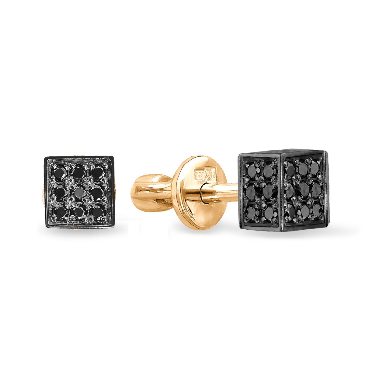 Серьги из красного золота с бриллиантами