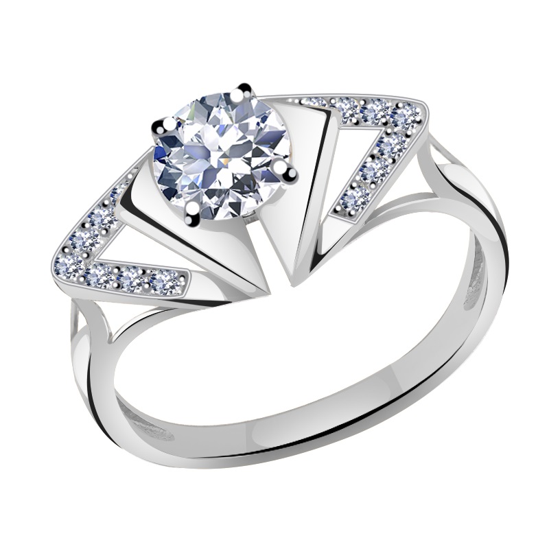 Кольцо из белого золота с фианитами Ювелирное изделие - Кольцо из белого золота с фианитами в магазине Best-Gold 045320