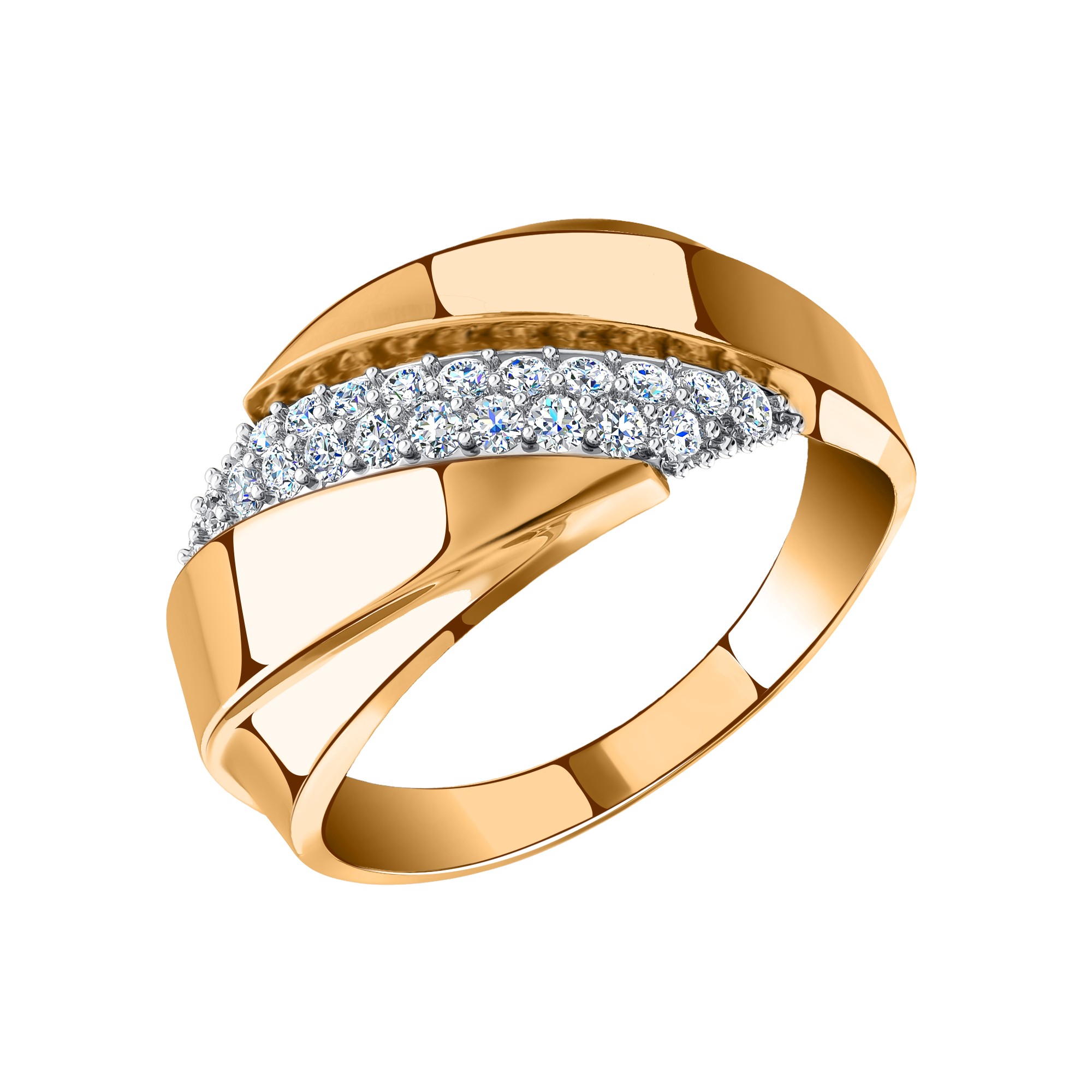 Кольцо из красного золота с фианитами Ювелирное изделие - Кольцо из красного золота с фианитами в магазине Best-Gold 126741