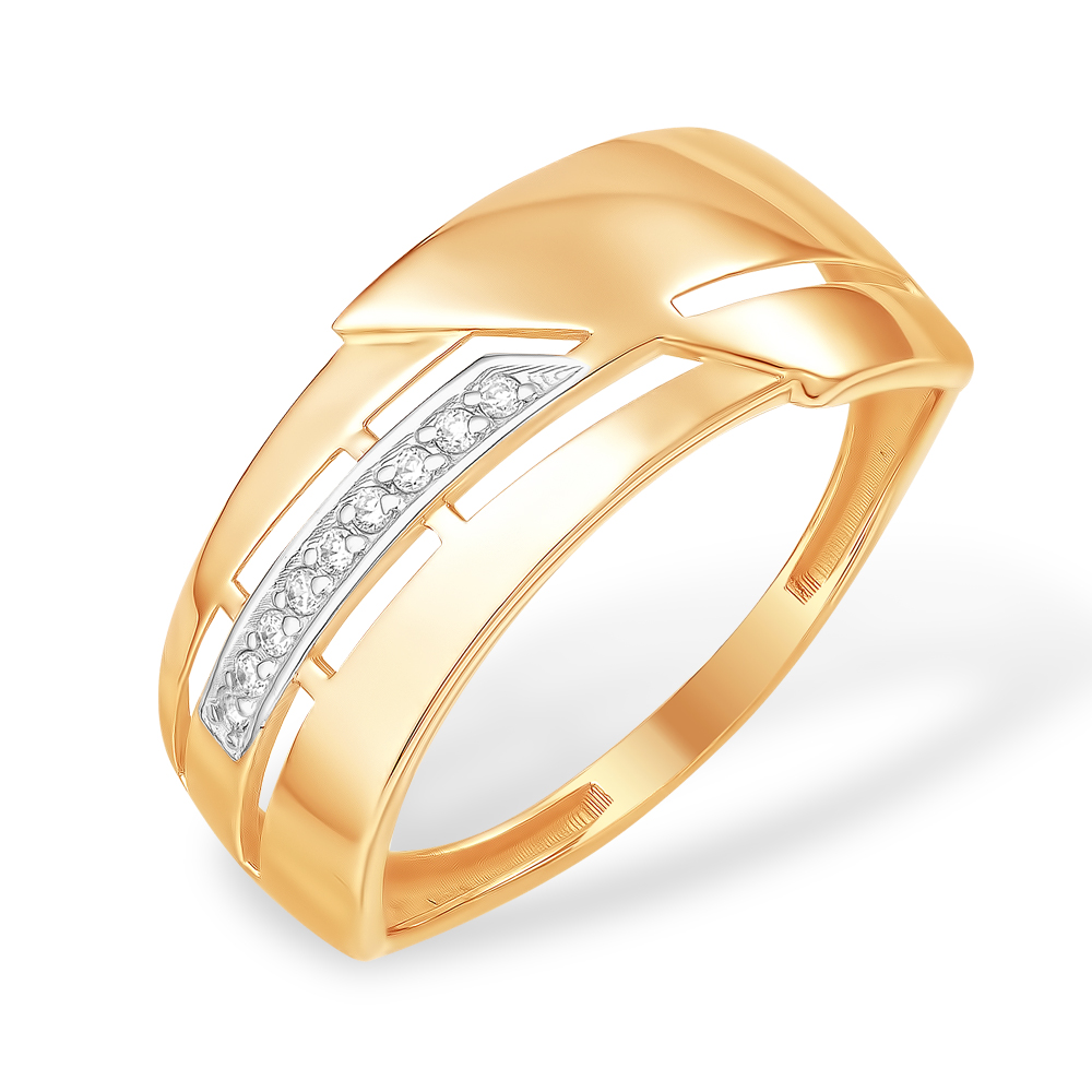 Кольцо из красного золота с фианитами Ювелирное изделие - Кольцо из красного золота с фианитами в магазине Best-Gold 129203