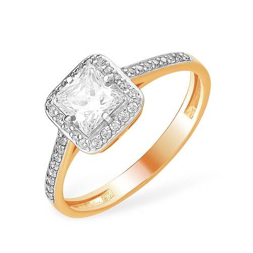 Ювелирное изделие - Кольцо из красного золота с фианитами в магазине Best-Gold 048919
