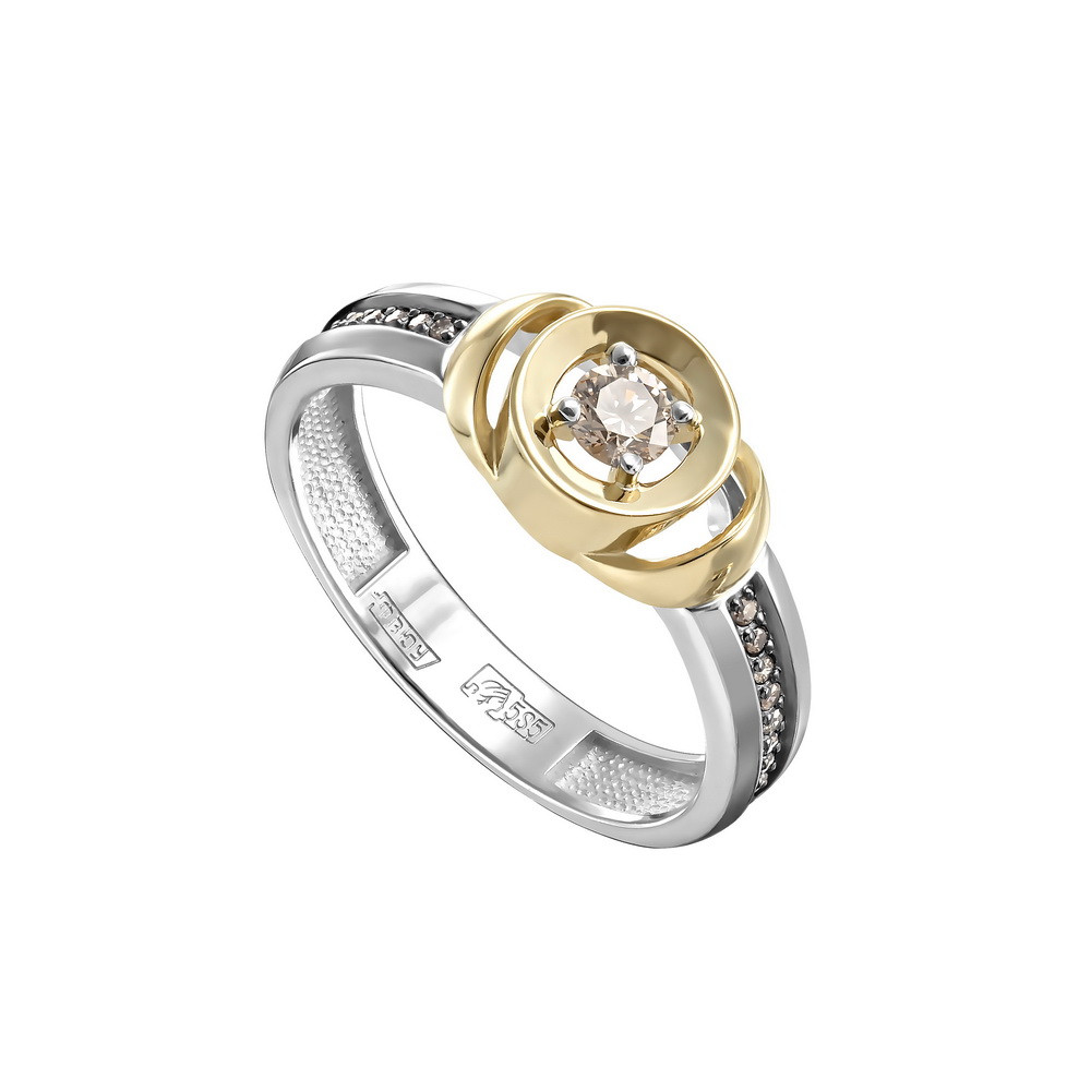 Ювелирное изделие - Кольцо из белого золота с бриллиантами в магазине Best-Gold 028330