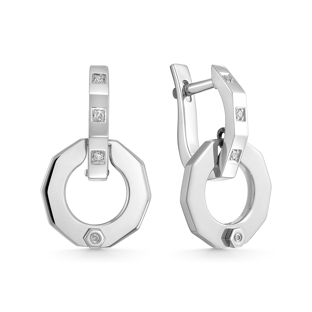 Серьги из белого золота с бриллиантами Ювелирное изделие - Серьги из белого золота с бриллиантами в магазине Best-Gold 142100