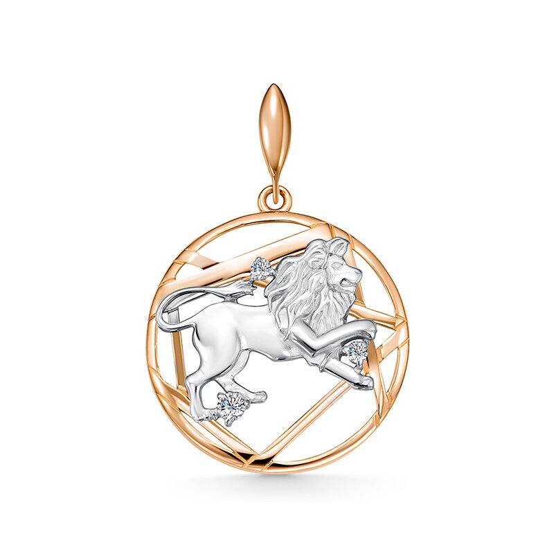 Ювелирное изделие - Подвеска из красного золота с фианитами в магазине Best-Gold 141573