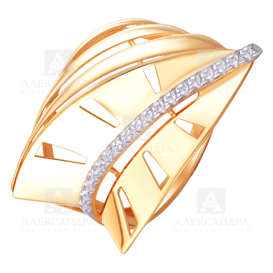 Кольцо из красного золота с фианитами Ювелирное изделие - Кольцо из красного золота с фианитами в магазине Best-Gold 154330