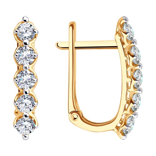 Серьги из красного золота с фианитами Ювелирное изделие - Серьги из красного золота с фианитами в магазине Best-Gold 145828