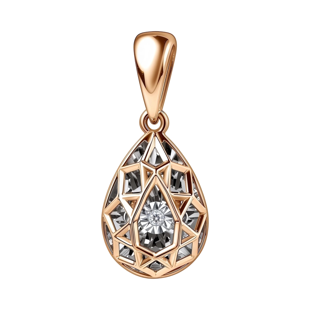 Подвеска из красного золота с бриллиантом Ювелирное изделие - Подвеска из красного золота с бриллиантом в магазине Best-Gold 156962