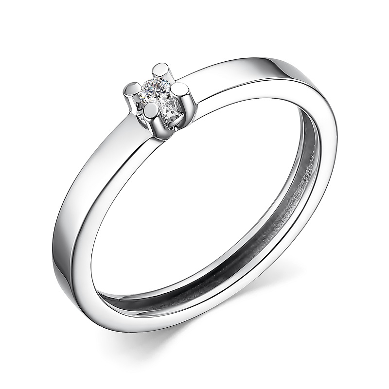 Кольцо из белого золота с бриллиантом