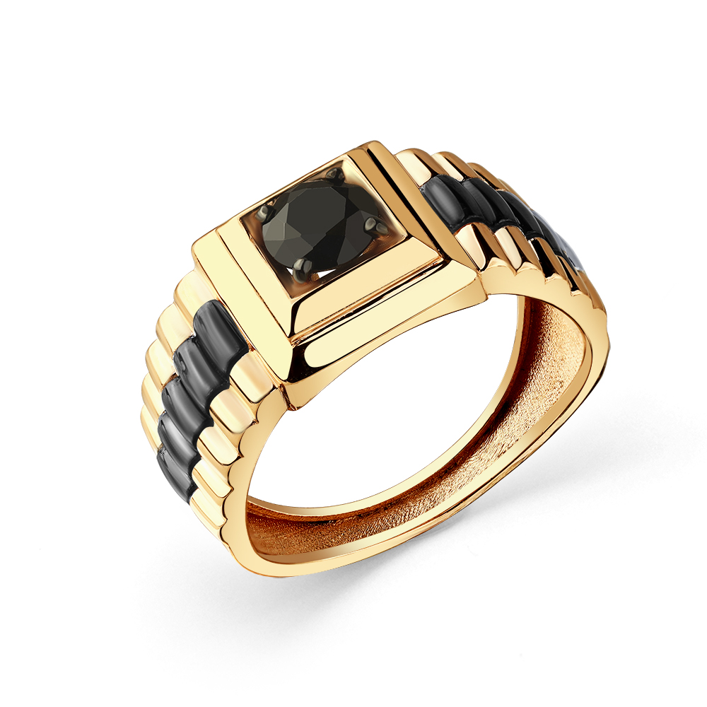 Печатка мужская из красного золота с фианитом Ювелирное изделие - Печатка мужская из красного золота с фианитом в магазине Best-Gold 151646