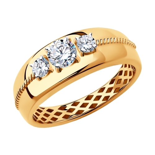Ювелирное изделие - Кольцо из красного золота с фианитами в магазине Best-Gold 049193