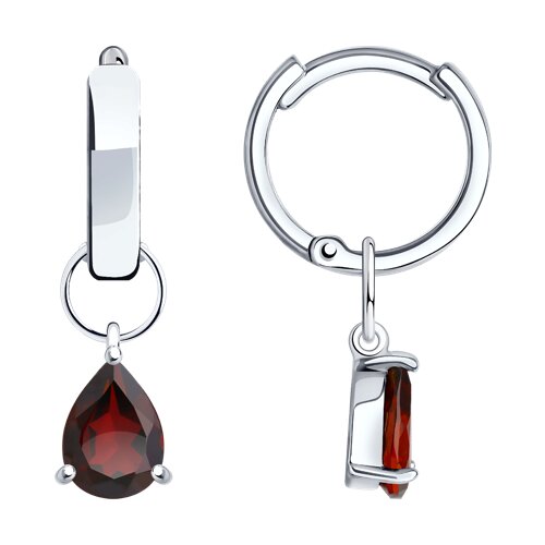 Серьги из серебра с гранатами Ювелирное изделие - Серьги из серебра с гранатами в магазине Best-Gold 141182