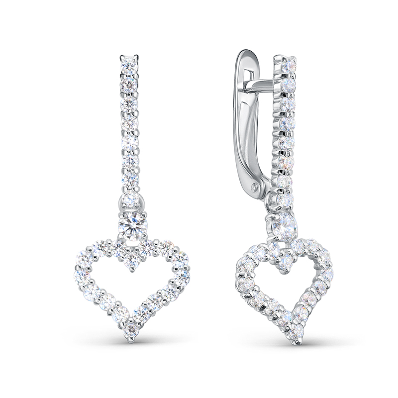 Серьги из серебра с фианитами Ювелирное изделие - Серьги из серебра с фианитами в магазине Best-Gold 146924