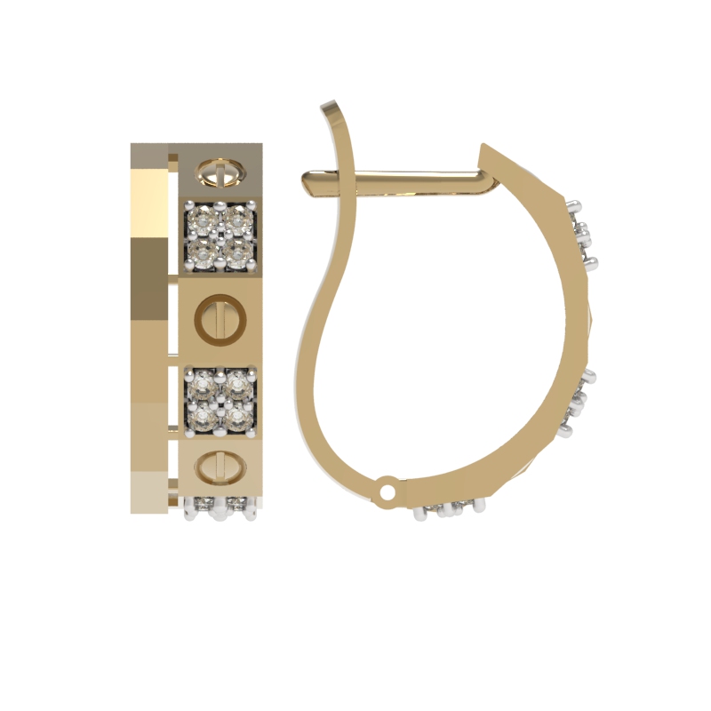 Серьги из желтого золота с фианитами Ювелирное изделие - Серьги из желтого золота с фианитами в магазине Best-Gold 145426