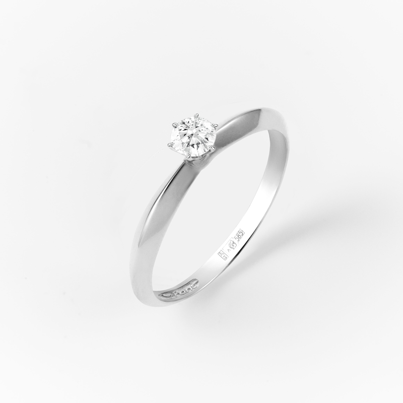 Ювелирное изделие - Кольцо помолвочное из белого золота с бриллиантом в магазине Best-Gold 158943