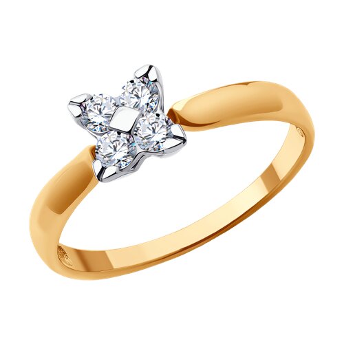 Кольцо из красного золота с фианитами Ювелирное изделие - Кольцо из красного золота с фианитами в магазине Best-Gold 131552