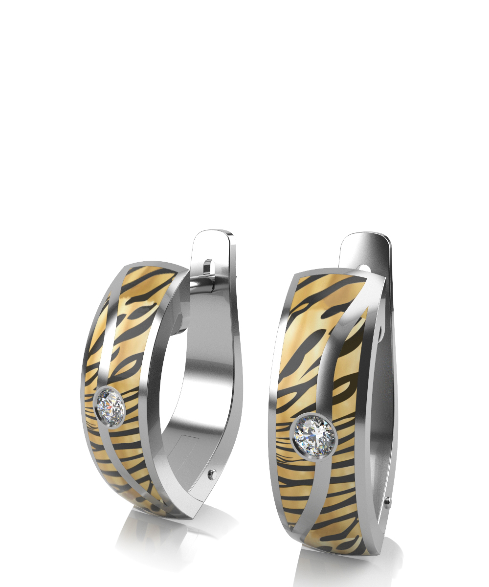 Серьги в серебре с фианитом Ювелирное изделие - Серьги в серебре с фианитом в магазине Best-Gold 134609