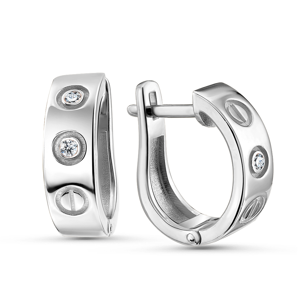 Серьги из серебра с фианитами Ювелирное изделие - Серьги из серебра с фианитами в магазине Best-Gold 120995