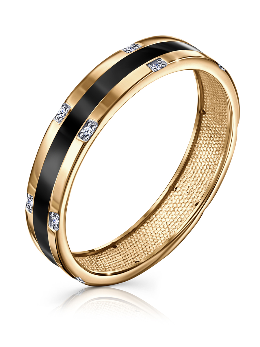 Обручальное кольцо из красного золота с фианитами Ювелирное изделие - Обручальное кольцо из красного золота с фианитами в магазине Best-Gold 135011