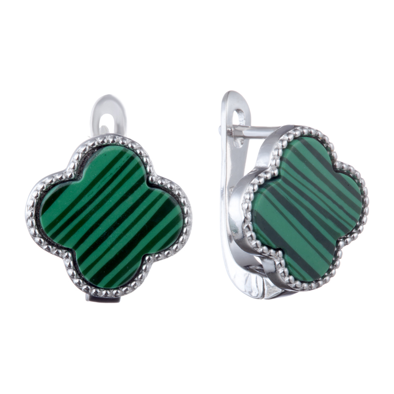 Серьги из серебра с малахитом Ювелирное изделие - Серьги из серебра с малахитом в магазине Best-Gold 128794