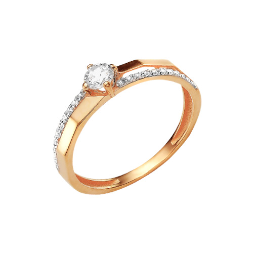 Кольцо из красного золота с фианитами Ювелирное изделие - Кольцо из красного золота с фианитами в магазине Best-Gold 139412