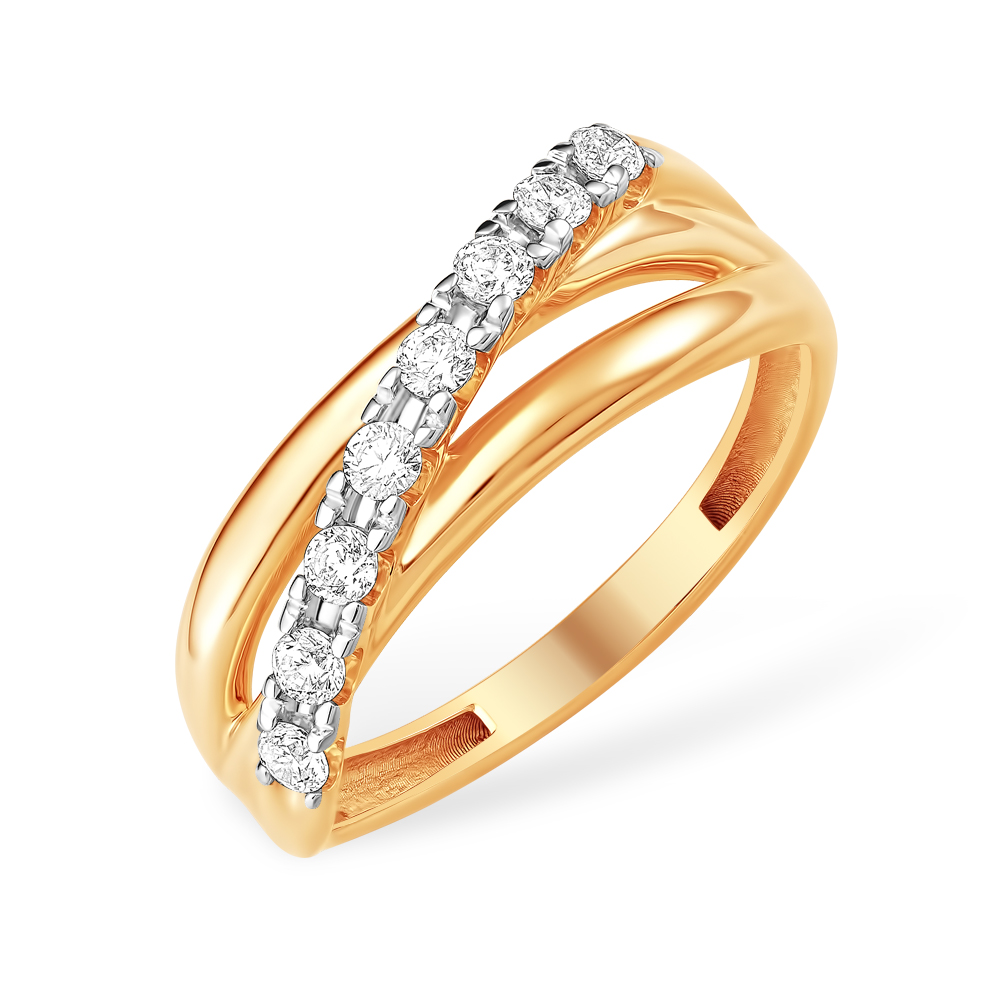 Кольцо из красного золота с фианитами Ювелирное изделие - Кольцо из красного золота с фианитами в магазине Best-Gold 125386