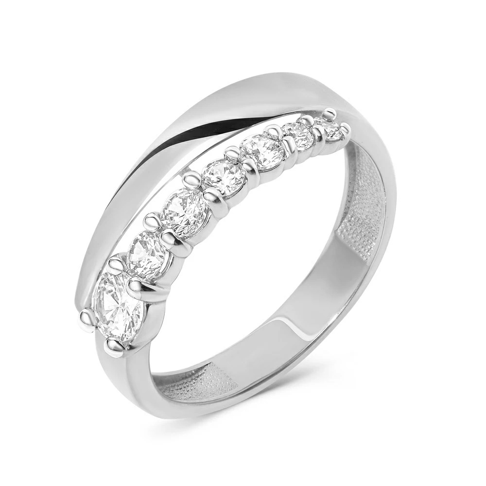 Ювелирное изделие - Кольцо из белого золота с фианитами в магазине Best-Gold 129030