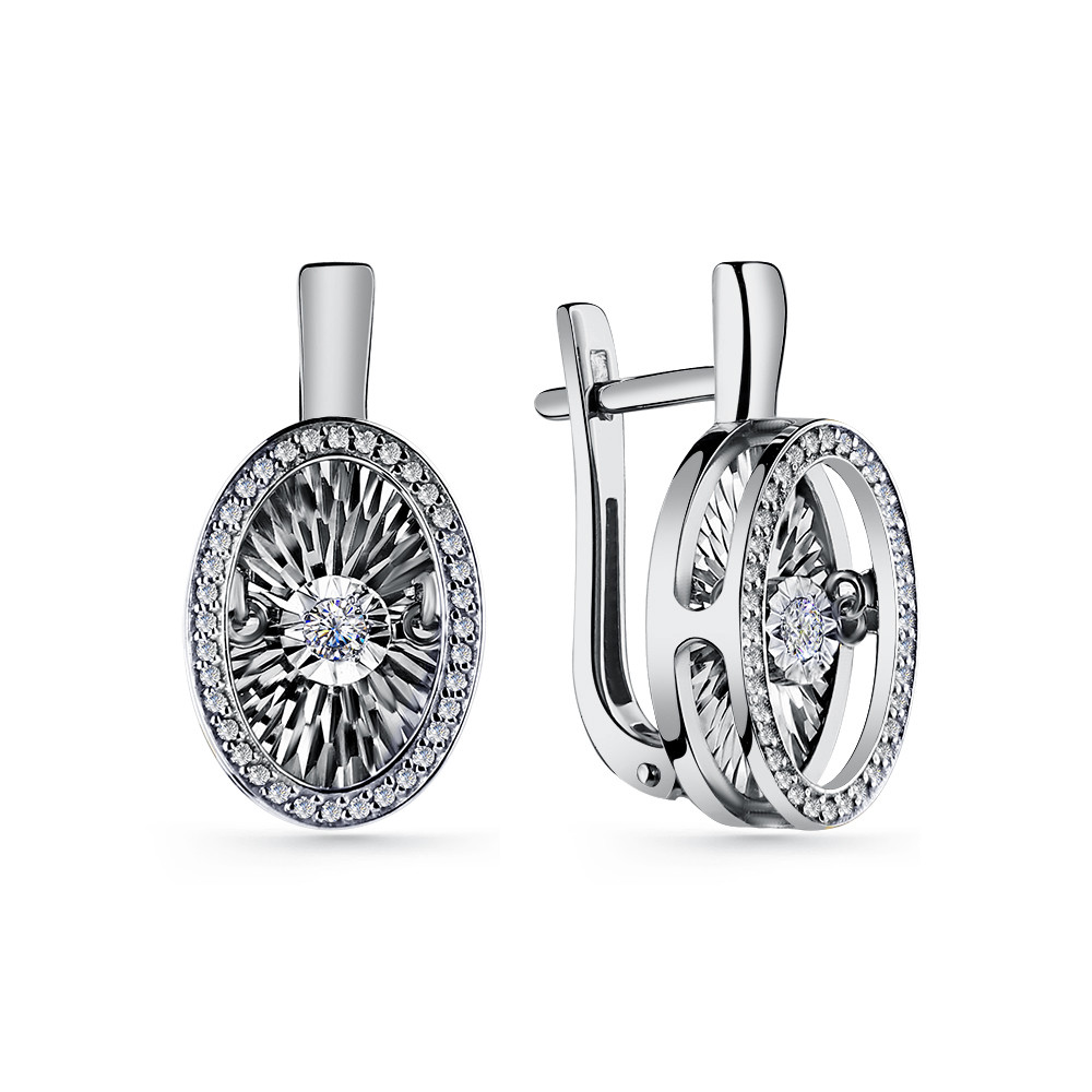 Серьги из белого золота с бриллиантами Ювелирное изделие - Серьги из белого золота с бриллиантами в магазине Best-Gold 050778