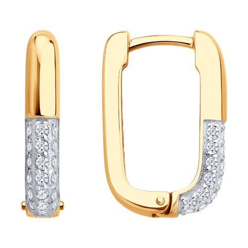 Серьги из красного золота с фианитами Ювелирное изделие - Серьги из красного золота с фианитами в магазине Best-Gold 152307