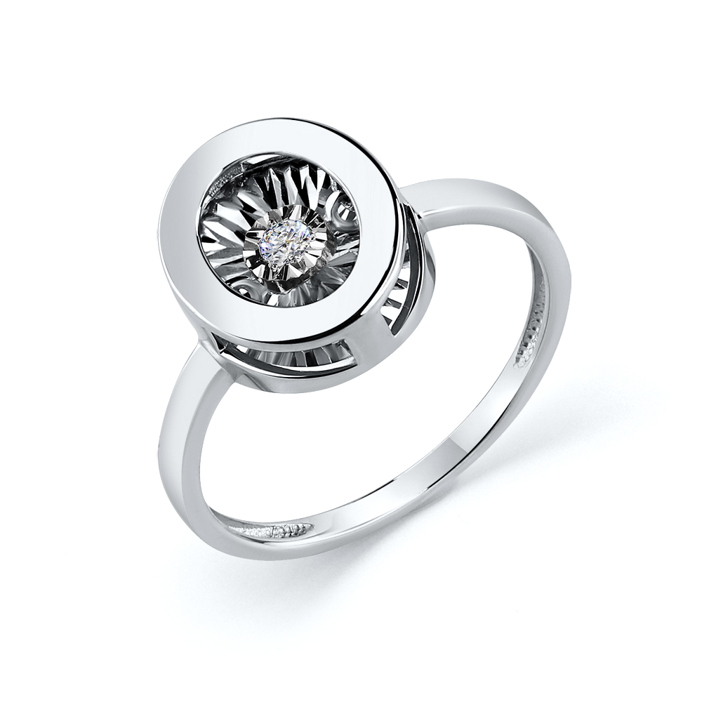 Кольцо в белом золоте с бриллиантом Ювелирное изделие - Кольцо в белом золоте с бриллиантом в магазине Best-Gold 126334