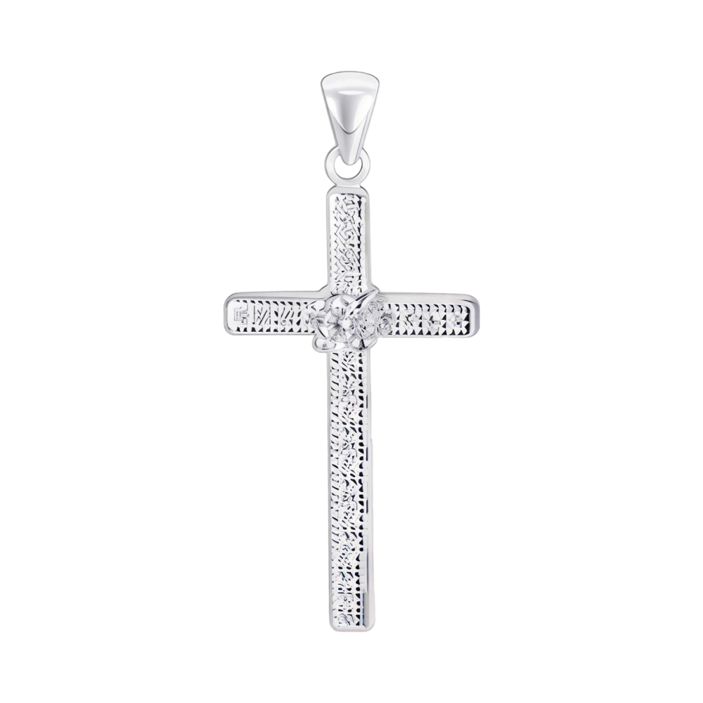 Ювелирное изделие - Крест из серебра с фианитами в магазине Best-Gold 085075