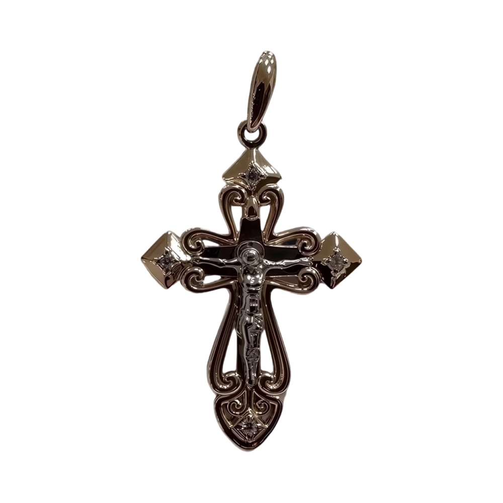 Крест из красного золота с фианитами Ювелирное изделие - Крест из красного золота с фианитами в магазине Best-Gold 131457